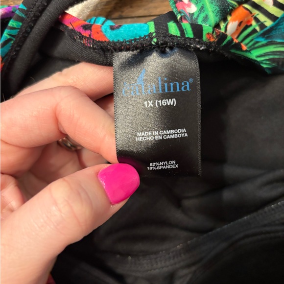 Catalina tropical print one piece swimsuit 1X (16W) - Picture 3 of 5